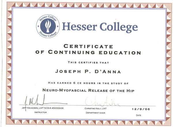 Hesser College Neuro Myofas